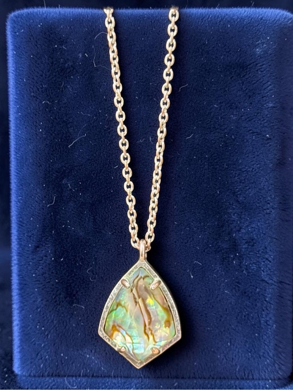 Kendra Scott Silver Abalone Shell Pendant Necklace - Iridescent Greens & Blues